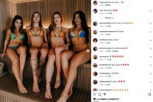 米利唐妻子晒与多名女子泳装，维尼修斯点赞并评论：美好生活😍
